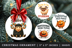 Funny Quote round ornaments sublimation design Product Image 1
