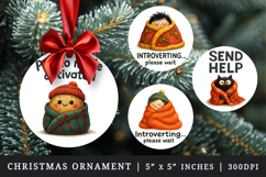 Funny Quote round ornaments sublimation design Product Image 1