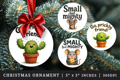 Funny Quote round ornaments sublimation design Product Image 1