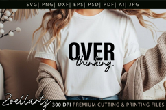 Funny Quote SVG Overthinking Sarcastic T-shirt Mug Design Product Image 2