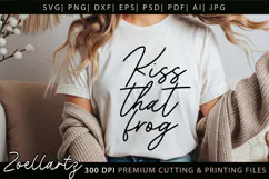 Kiss Frog Funny Quote SVG Funny Sarcastic T-shirt Mug Design Product Image 2