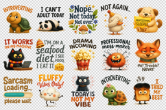 Funny Quote clipart printable sublimation bundle png Product Image 2