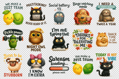 Funny Quote clipart printable sublimation bundle png Product Image 4