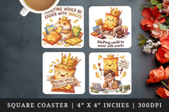 Funny Quote square coaster sublimation, coasters design Product Image 1