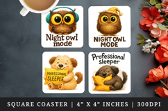 Funny Quote square coaster sublimation, coasters design Product Image 1