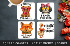 Funny Quote square coaster sublimation, coasters design Product Image 1