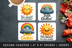 Funny Quote square coaster sublimation, coasters design Product Image 1