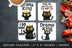 Funny Quote square coaster sublimation, coasters design Product Image 1