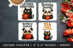 Funny Quote square coaster sublimation, coasters design Product Image 1