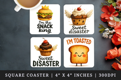 Funny Quote square coaster sublimation, coasters design Product Image 1