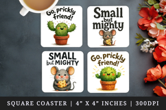 Funny Quote square coaster sublimation, coasters design Product Image 1
