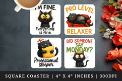 Funny Quote square coaster sublimation, coasters design Product Image 1