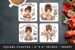 Funny Quote square coaster sublimation, coasters design Product Image 1