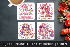 Funny Quote square coaster sublimation, coasters design Product Image 1