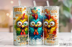 Funny Chickens Tumbler Wrap, Rooster Tumbler, Sarcastic PNG Product Image 1
