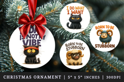 Funny Quotes round ornaments sublimation design Product Image 1