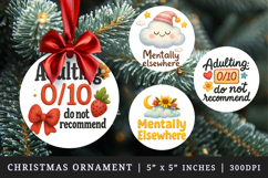 Funny Quotes round ornaments sublimation design Product Image 1