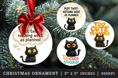 Funny Quotes round ornaments sublimation design Product Image 1