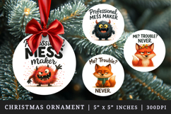 Funny Quotes round ornaments sublimation design Product Image 1
