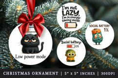 Funny Quotes round ornaments sublimation design Product Image 1