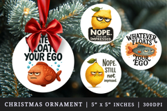 Funny Quotes round ornaments sublimation design Product Image 1