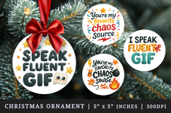 Funny Quotes round ornaments sublimation design Product Image 1