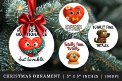 Funny Quotes round ornaments sublimation design Product Image 1
