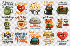 Funny Quotes clipart printable sublimation bundle png Product Image 2