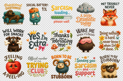 Funny Quotes clipart printable sublimation bundle png Product Image 3