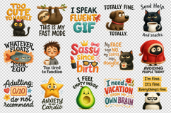 Funny Quotes clipart printable sublimation bundle png Product Image 3