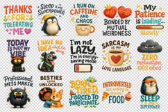 Funny Quotes clipart printable sublimation bundle png Product Image 4