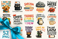 Funny Quotes clipart printable sublimation bundle png Product Image 1