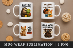Funny Quotes mug wrap printable sublimation design Product Image 1