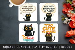 Funny Quotes square coaster sublimation, coasters design Product Image 1