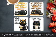 Funny Quotes square coaster sublimation, coasters design Product Image 1