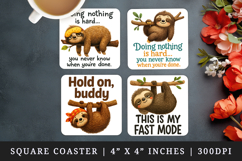 Funny Quotes square coaster sublimation, coasters design Product Image 1