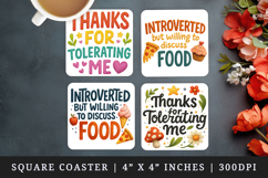 Funny Quotes square coaster sublimation, coasters design Product Image 1