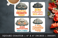 Funny Quotes square coaster sublimation, coasters design Product Image 1
