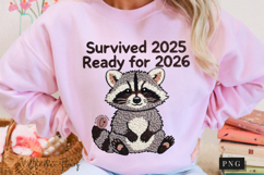 New Year Funny Raccoon PNG - 4 Designs Product Image 5