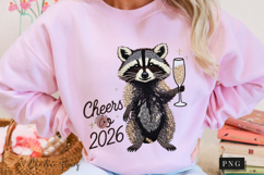 Cheers to 2026 Funny Raccoon PNG Product Image 9