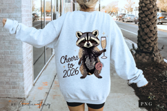 Cheers to 2026 Funny Raccoon PNG Product Image 5