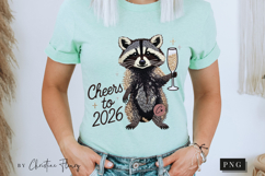 Cheers to 2026 Funny Raccoon PNG Product Image 8