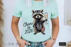Cheers to 2026 Funny Raccoon PNG Product Image 8