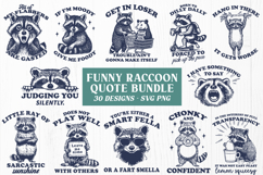Funny Raccoon SVG PNG Bundle Sarcastic Raccoon Quotes Design Product Image 1