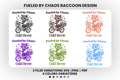 Raccoon Shirt SVG, Funny Animal SVG, Iced Coffee T-shirt, Fueled by Chaos SVG, Cold Brew SVG, Biker Raccoon Clipart, Coffee Lover SVG, Chaos Raccoon Design, Funny Raccoon Shirt, Animal Coffee SVG