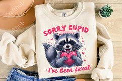 Sorry Cupid I&#039;ve Been Feral PNG, Funny Raccoon Valentines Product Image 3