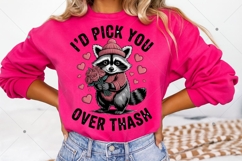 Funny Raccoon Valentine's Day PNG,I'd Pick You Over Trash Product Image 4