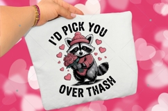 Funny Raccoon Valentine's Day PNG,I'd Pick You Over Trash Product Image 5