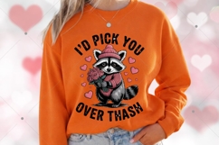 Funny Raccoon Valentine's Day PNG,I'd Pick You Over Trash Product Image 6