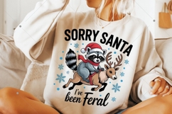 Funny Raccoon with Santa Claus hat Graphic for t-shirts Product Image 6